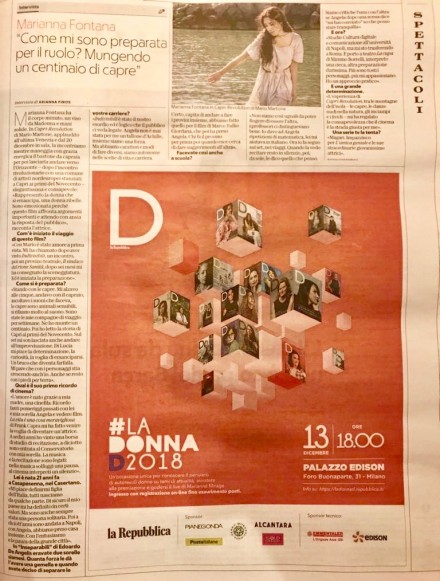 MARIANNA FONTANA SU LA REPUBBLICA