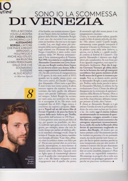 ALESSANDRO BORGHI SU GRAZIA