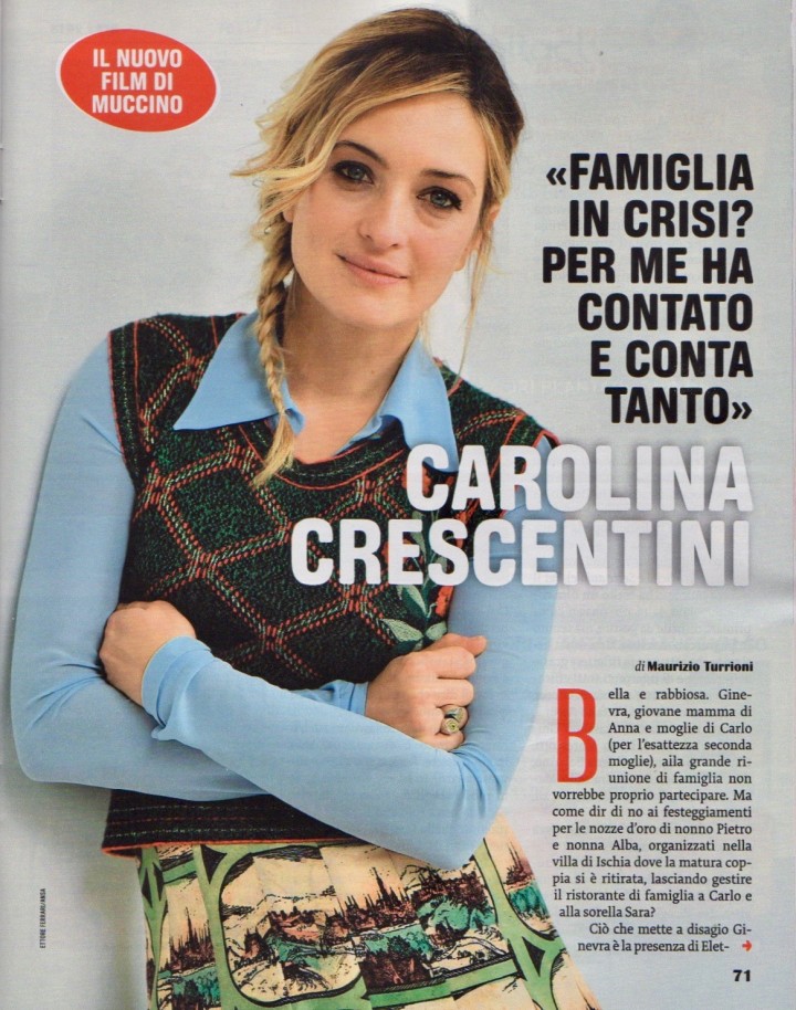 CAROLINA CRESCENTINI SU FAMIGLIA CRISTIANA