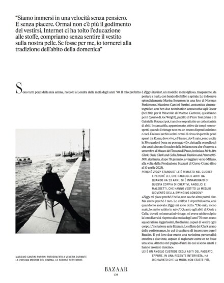 MASSIMO CANTINI PARRINI SU HARPER’S BAZAR ITALIA