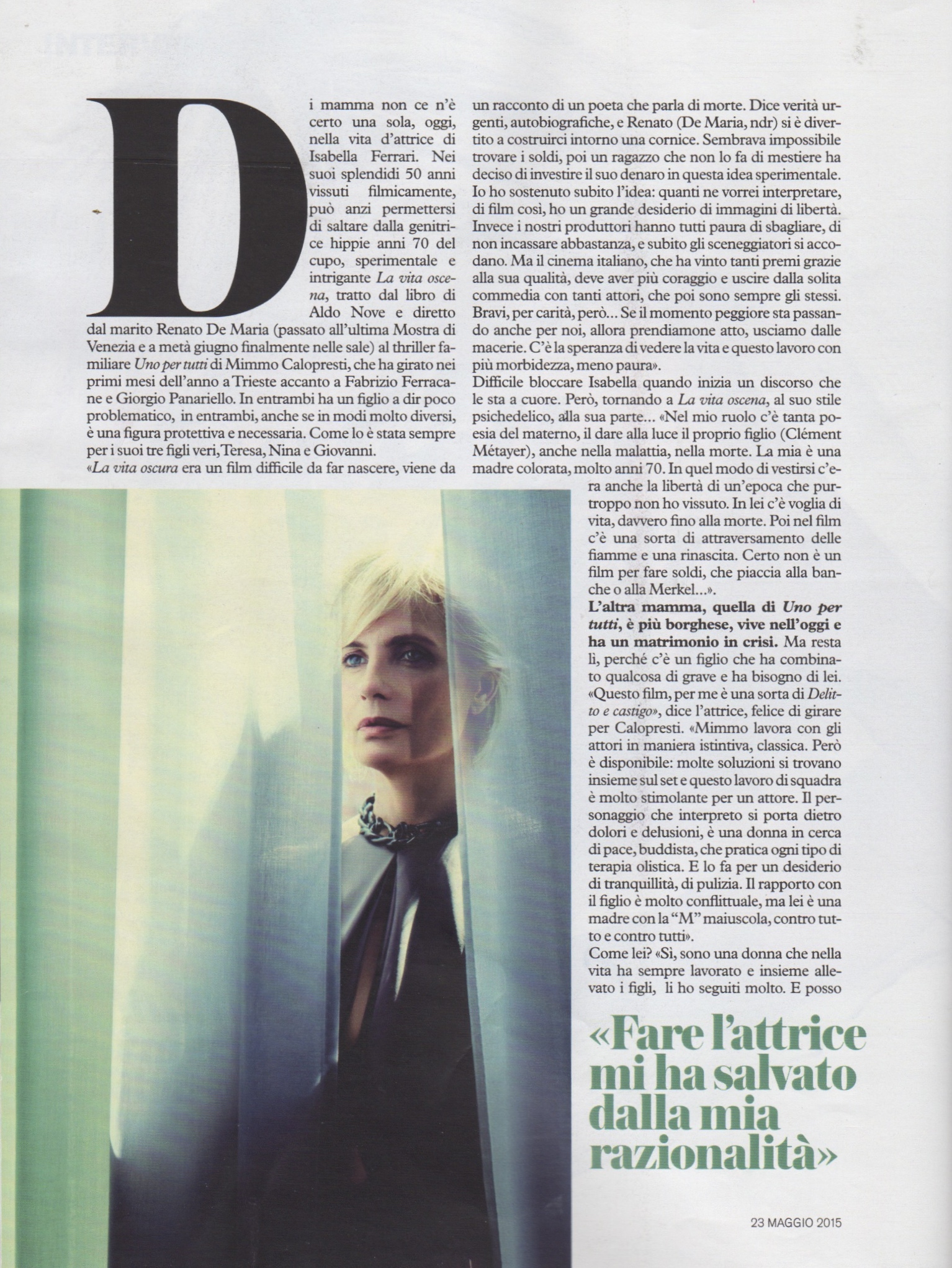 Isabella Ferrari D di Repubblica 23-5-2015 2