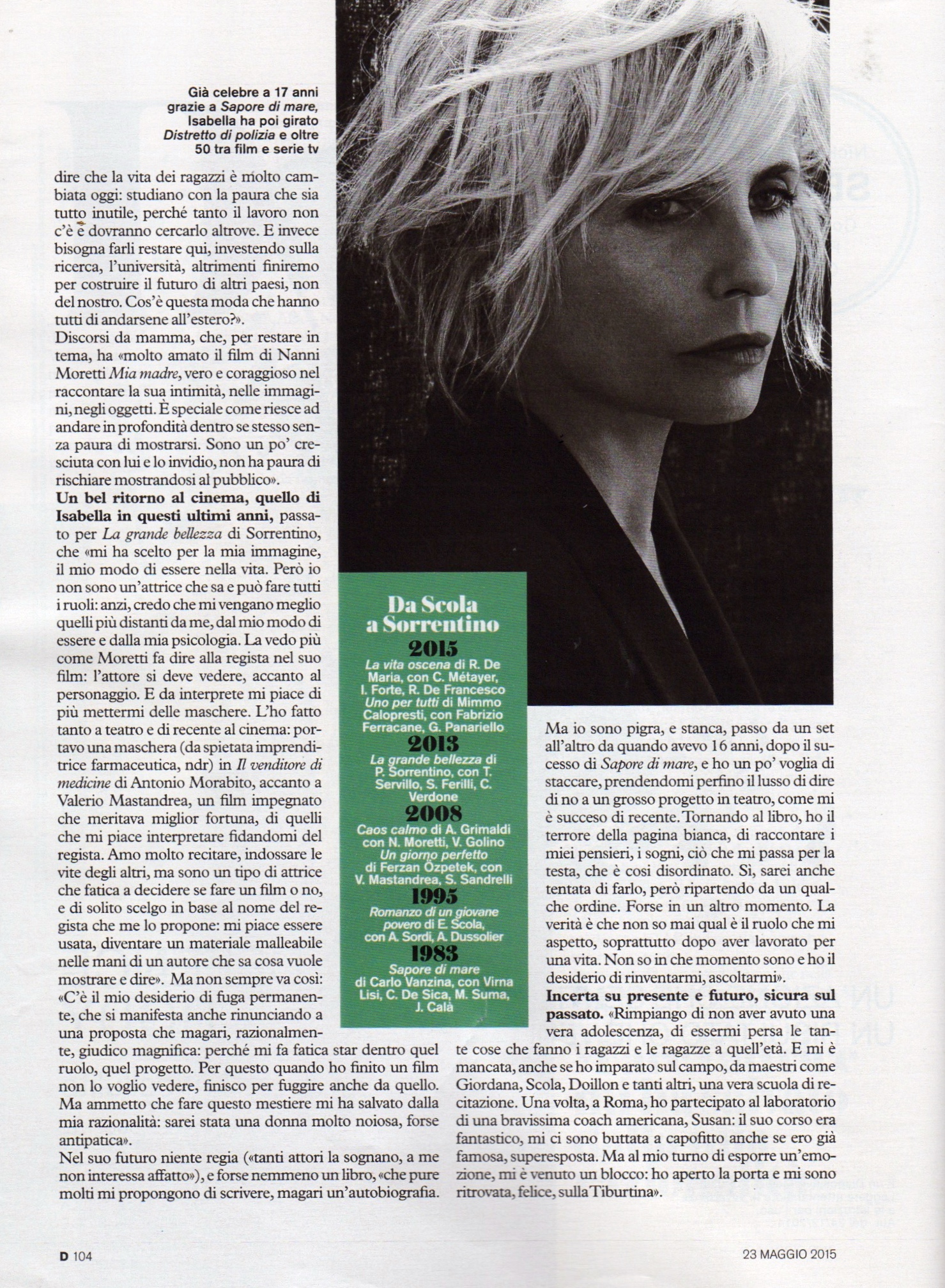 Isabella Ferrari D di Repubblica 23-5-2015 3