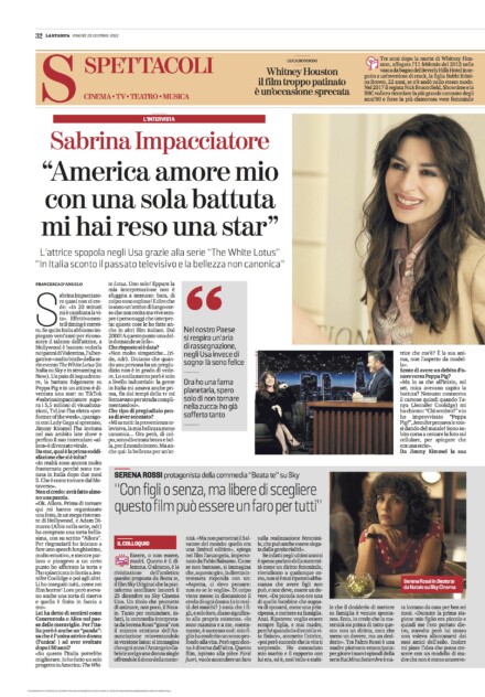 SABRINA IMPACCIATORE SU LA STAMPA