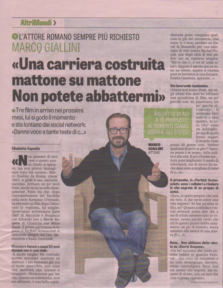 MARCO GIALLINI SU LA GAZZETTA DELLO SPORT