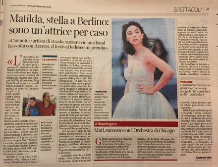 MATILDA DE ANGELIS SUL CORRIERE DELLA SERA