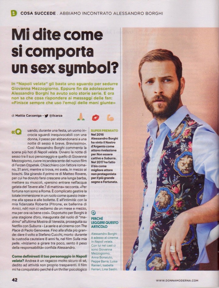 ALESSANDRO BORGHI SU DONNA MODERNA