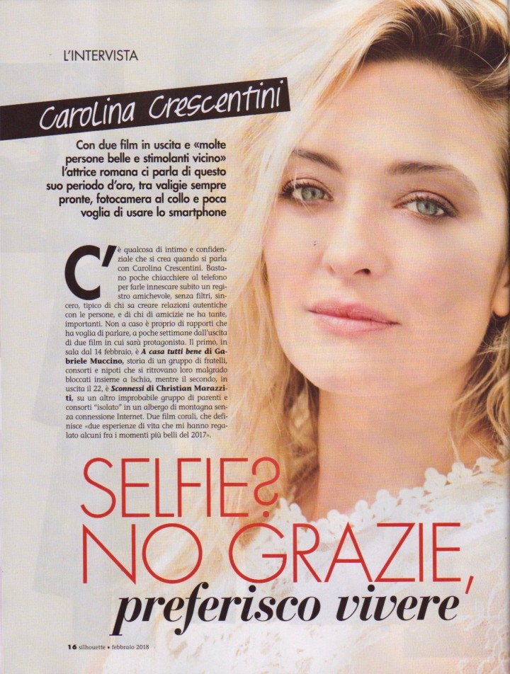 CAROLINA CRESCENTINI SU SILHOUETTE