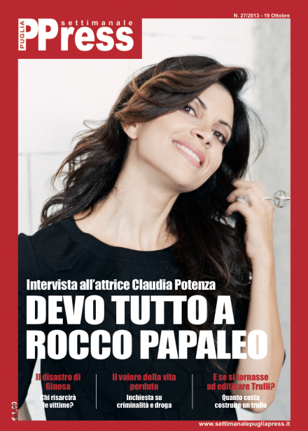 CLAUDIA POTENZA – COVER SUL SETTIMANALE DI PUGLIA PRESS