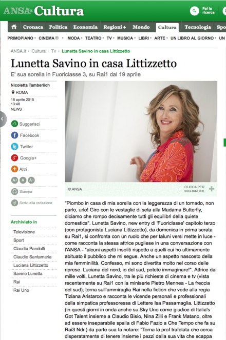 LUNETTA SAVINO SU ANSA