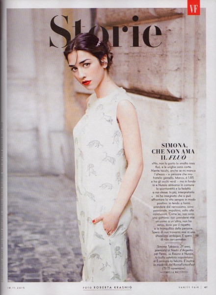 SIMONA TABASCO SU VANITY FAIR