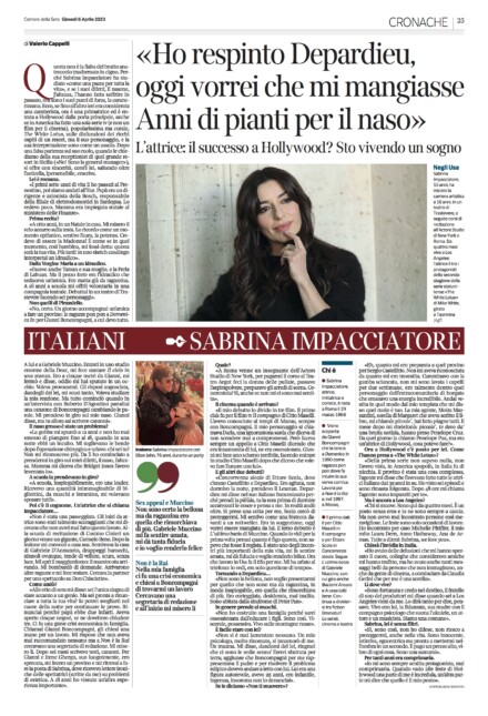 SABRINA IMPACCIATORE SU CORRIERE DELLA SERA