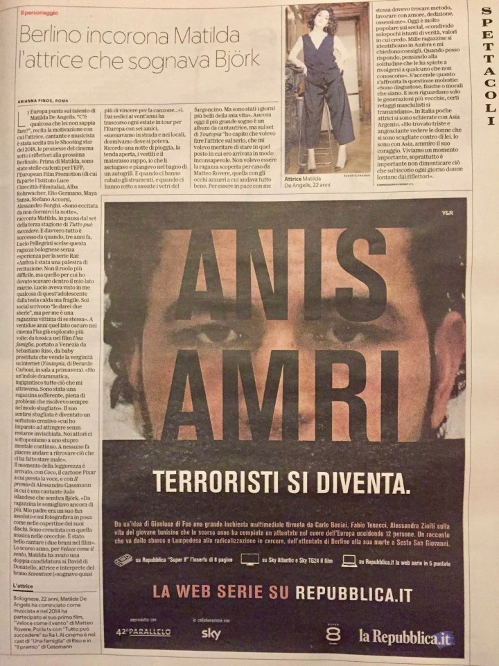 MATILDA DE ANGELIS SU LA REPUBBLICA