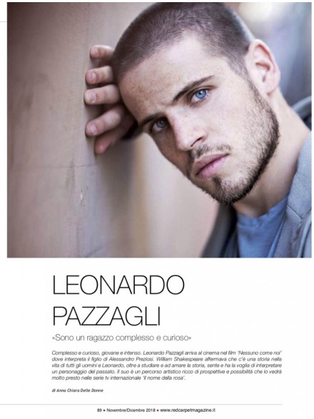 LEONARDO PAZZAGLI SU RED CARPET MAGAZINE